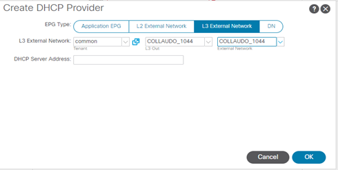 aci dhcp relay l3 net